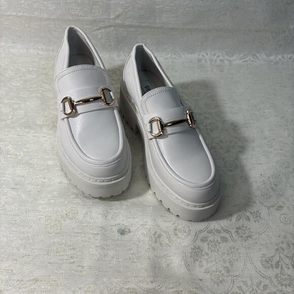Steve Madden Women's Platform White Loafers Size 7 - Picture 3 of 6